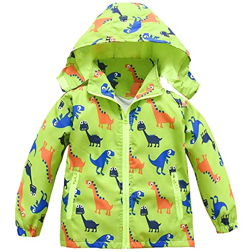Image of HZXVic Toddler Boys Raincoat Waterproof,Lightweight Kids Rain Poncho Jacket Windbreaker Outwear Coat