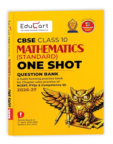 Image of Educart One-shot Mathematics Standard CBSE Class 10 Question Bank 2026-27 (Strictly for Boards Exam 2027)