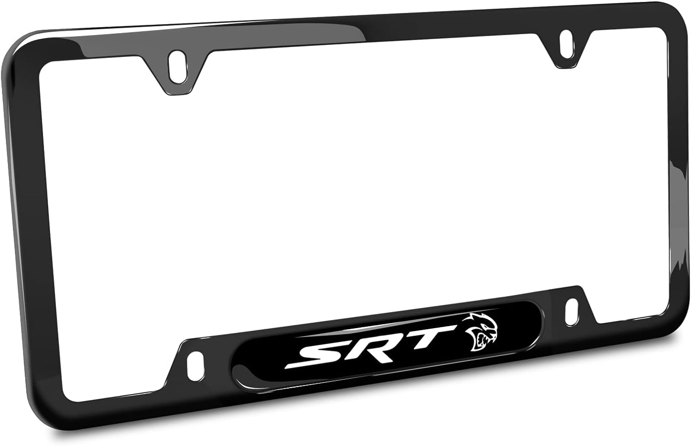 iPick Image Compatible with Dodge SRT Hellcat Black Insert Black 50 States Stainless Steel License Plate Frame