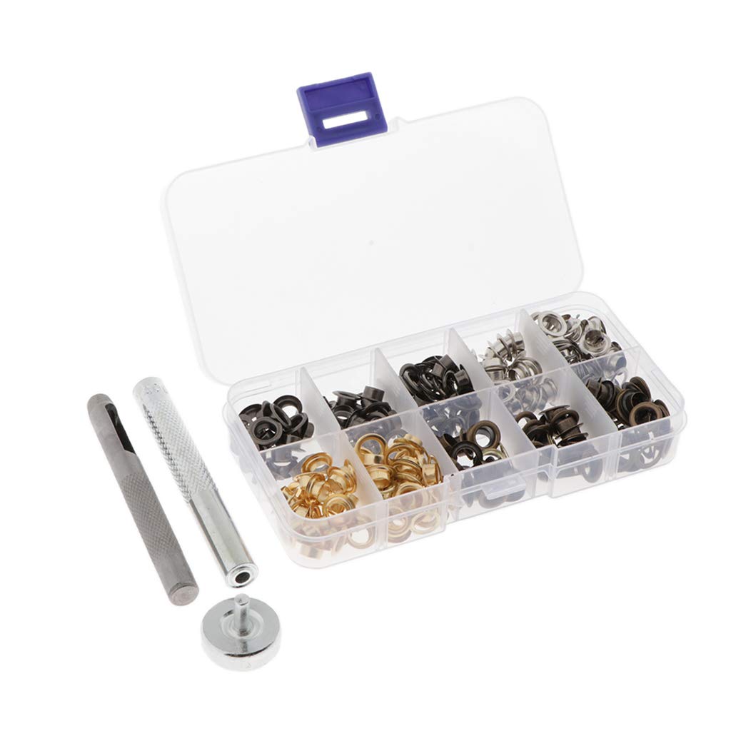 3 set di 200 occhielli in metallo con rondella in pelle artigianale riparazione accessori abbigliamento