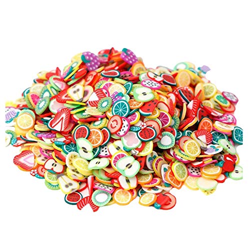 1000 Pcs/Sac 3d En Pâte Polymère Tranches Minuscule Fimo Fruit Roue Nail Art Bricolage Designs Décorations Roue Nail Art