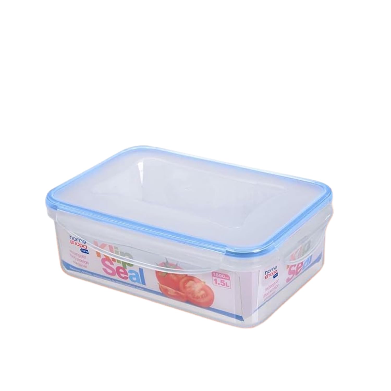 HOMESHOPA Plastic Airtight Food Storage Container, Leakproof Rectangle Container with Clip-Lock Lid, BPA Free Reusable Meal Prep Lunch Box Microwave Freezer & Dishwasher Safe (1 Pack, 1.5 Litre)