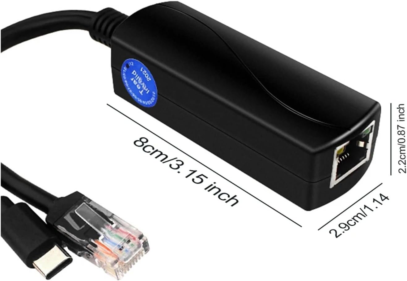 PoE Splitter 48V to 5V 4A U Adapter IEEE802.3af/at Compliant Auto-Sensing 10/100/1000Mbps