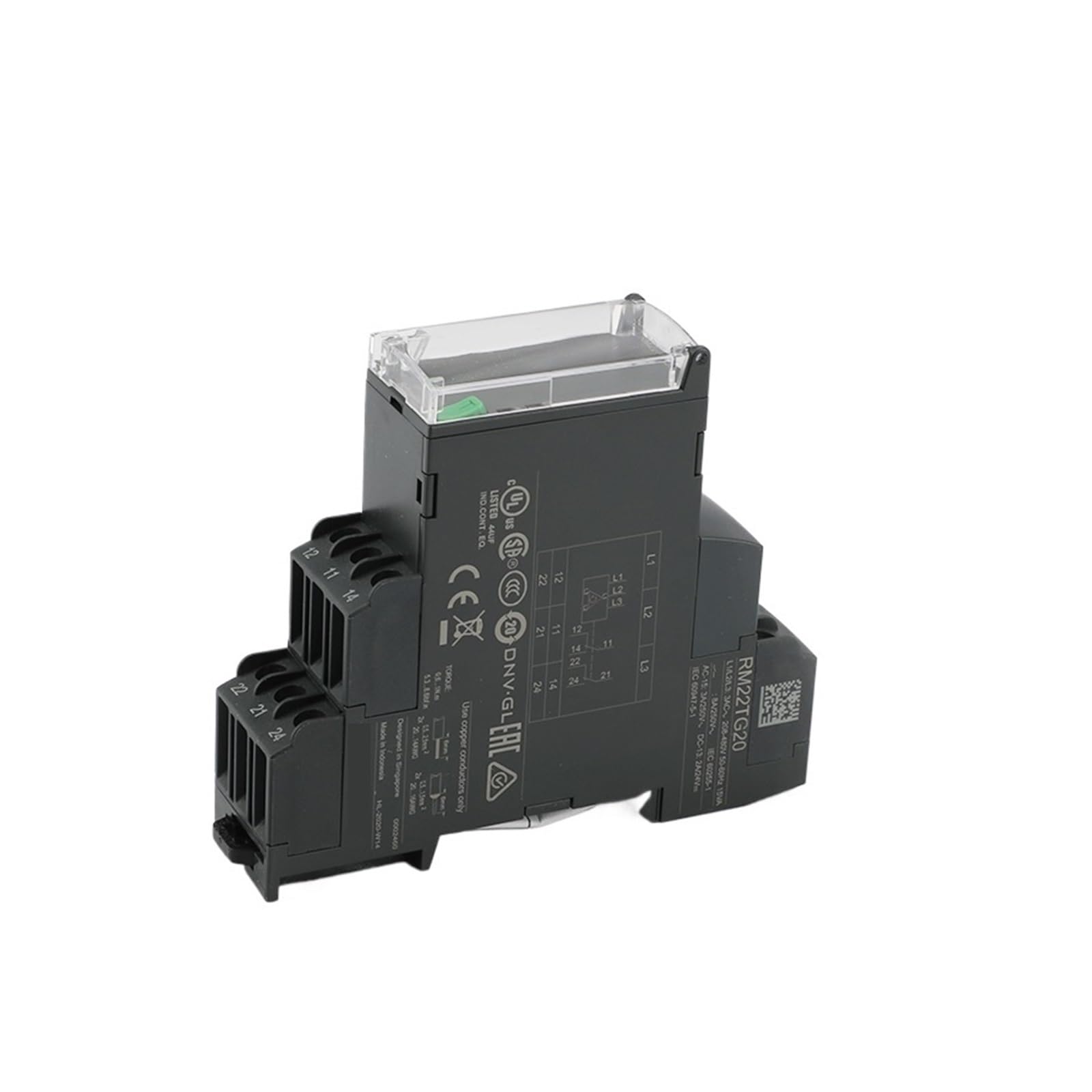 1 relé de Control de alimentación trifásico, 8 A, 2 CO, 183-528 V CA, RM22TG20, RM22TR3, 380-480 V CA.