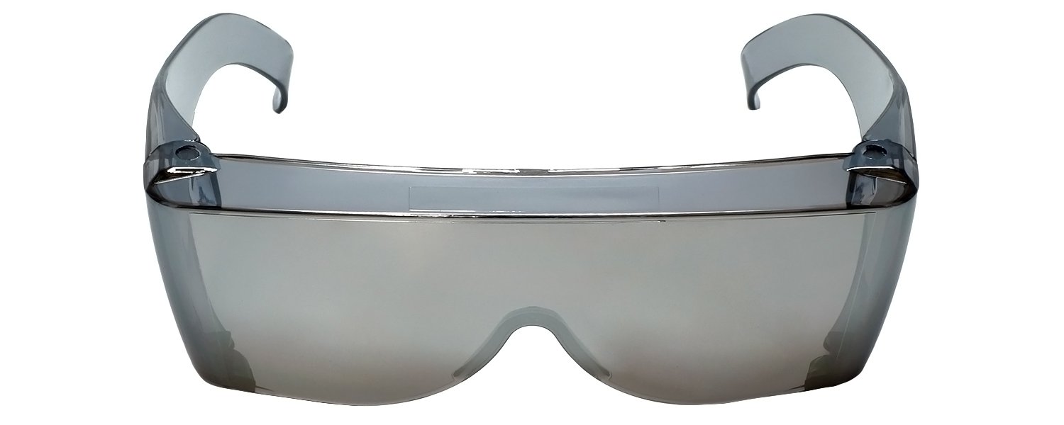 Calabria 3000 gafas de seguridad grandes Fitover sobre gafas graduadas | 100% protección UVA/UVB | patillas transparentes | espejo plateado