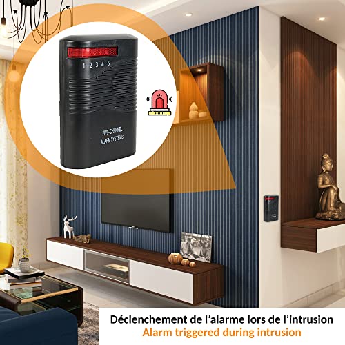 FISHTEC Alarmanlage kabellos – Komplettset mit 5 Überwachungspunkten (1 Empfänger 110 dB + 2 Bewegungsmelder + 3 Öffnungsmelder) – Bild 6