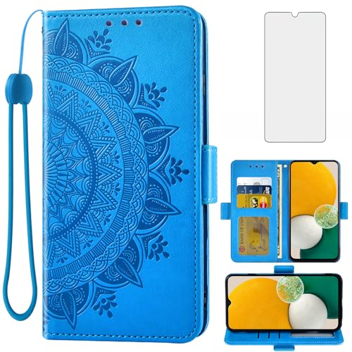 Étui portefeuille Samsung Galaxy A13 5G - Verre trempé haute résistance et porte-cartes intégré