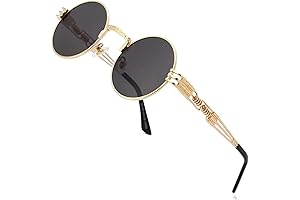 Round Steampunk Sunglasses for Women: Lennon-Inspired UV-Blocking Shades