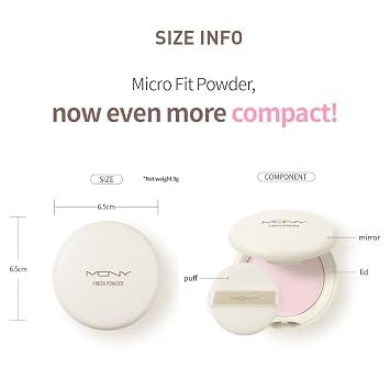 (MACQUEEN NEWYORK) Micro Fit Powder - #Finish (Pink Beige), Oil-Control Setting Powder, Long-Lasting Mattifying Face Powder for Flawless Makeup, Pore Blurring & Shine Control, 0.31 oz (9g)