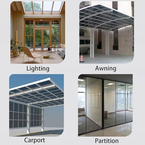 4ft x 8ft Polycarbonate Greenhouse Panels - Clear Plastic Roof Sheets for Cold Frame Cladding, Durable UV Protection, Lightweight Greenhouse Covering, Easy Installation