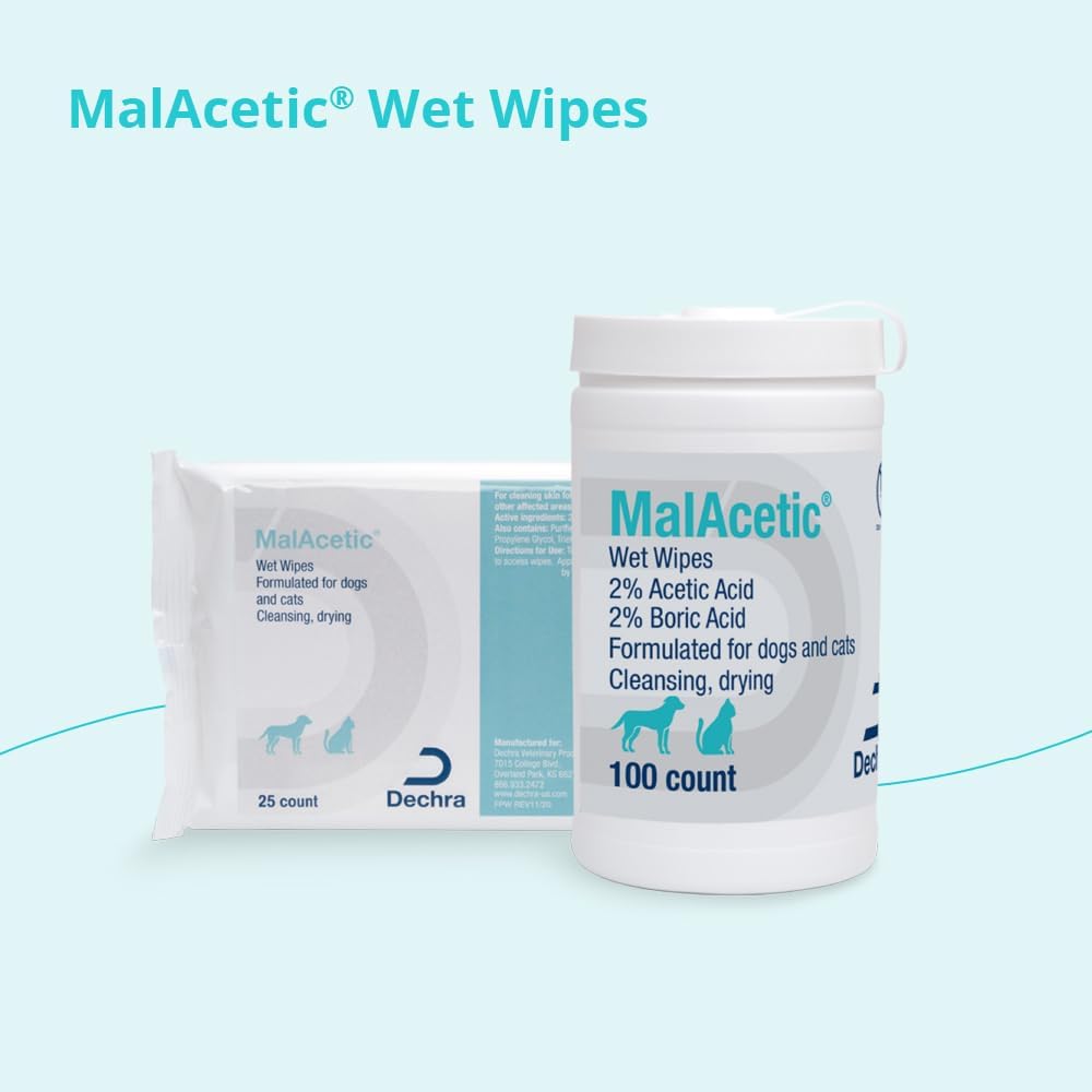 MalAcetic Wet Wipes for Dogs and Cats 100 Count