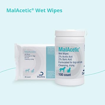 MalAcetic Wet Wipes for Dogs and Cats 100 Count