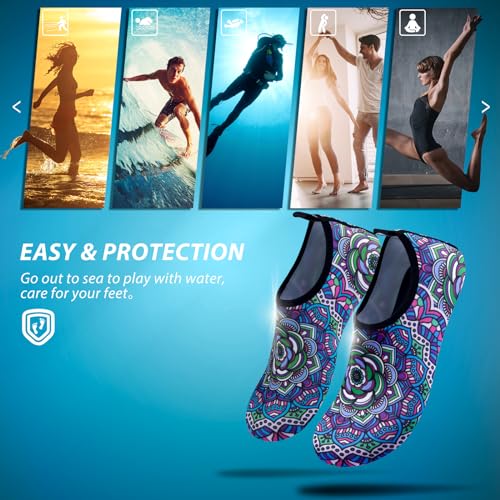 Image of SIMARI Water Shoes for Women Men Swim Aqua Socks Beach Pool Essentials Barefoot Surf River Boat Kayak Sea Yoga Sand Exercise Sport Accessories Breathable Quick-Dry Adult Youth Kid Size SWS001
