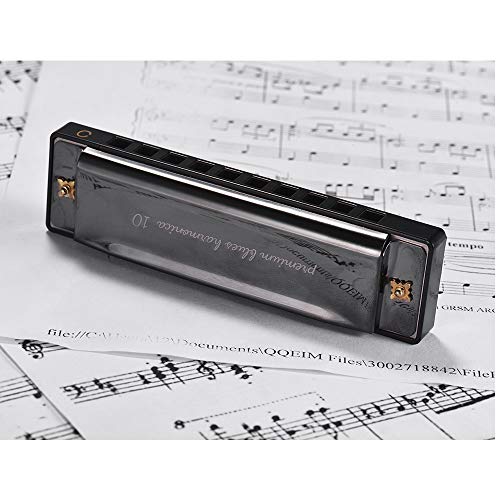 RuleaxAsi Chave de C Harmônica Diatonica Mouthorgan com Palhetas ABS Design da Superfície do Espelho