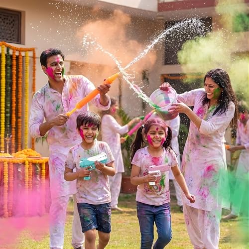 Image of Crackles Automatic Water Pistol Gun for Kids - Rechargeable High-Pressure Water Gun | Electric Water Gun Toy | Holi Pichkari for Boys & Girls | Summer Outdoor Water Blaster Random Color