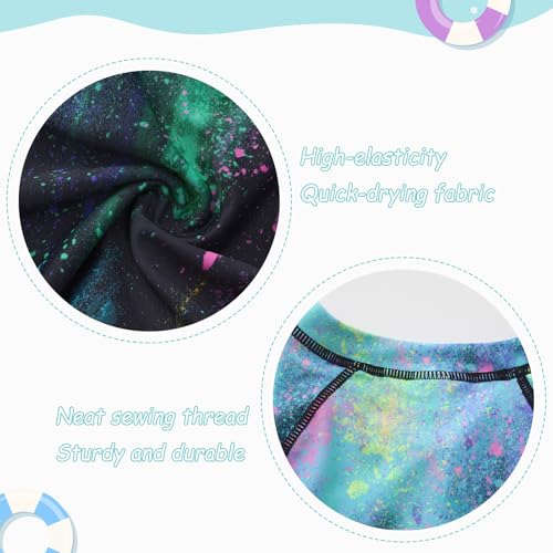 Image of Girls One Piece Rash Guard Swimsuits for Girl Short Sleeve Bathing Suits with Front Zipper Sun Protection Swimwear 3-16 Years