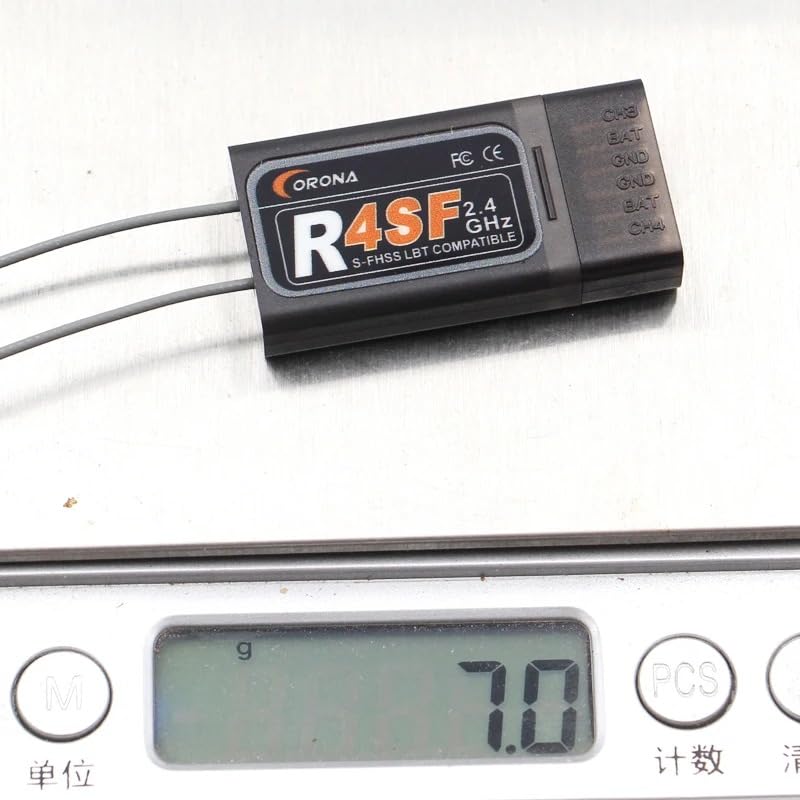 SPARKHOBBY Corona R4SF 4CH R8SF 8CH 2.4GHz S-FHSS/FHSS Receptor compatible para FUTABA T6j T6K T8J T10J 14SG 16SZ 18MZ 4PLS Control remoto (R4SF y R8SF)