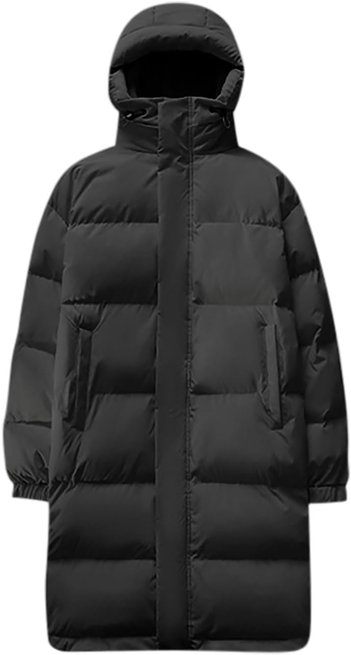 Long Lightweight Puffer Coat Men Waterproof Warm Winter Quilted Down Jackets with Hood Thick Parka Hooded Ski Jackets