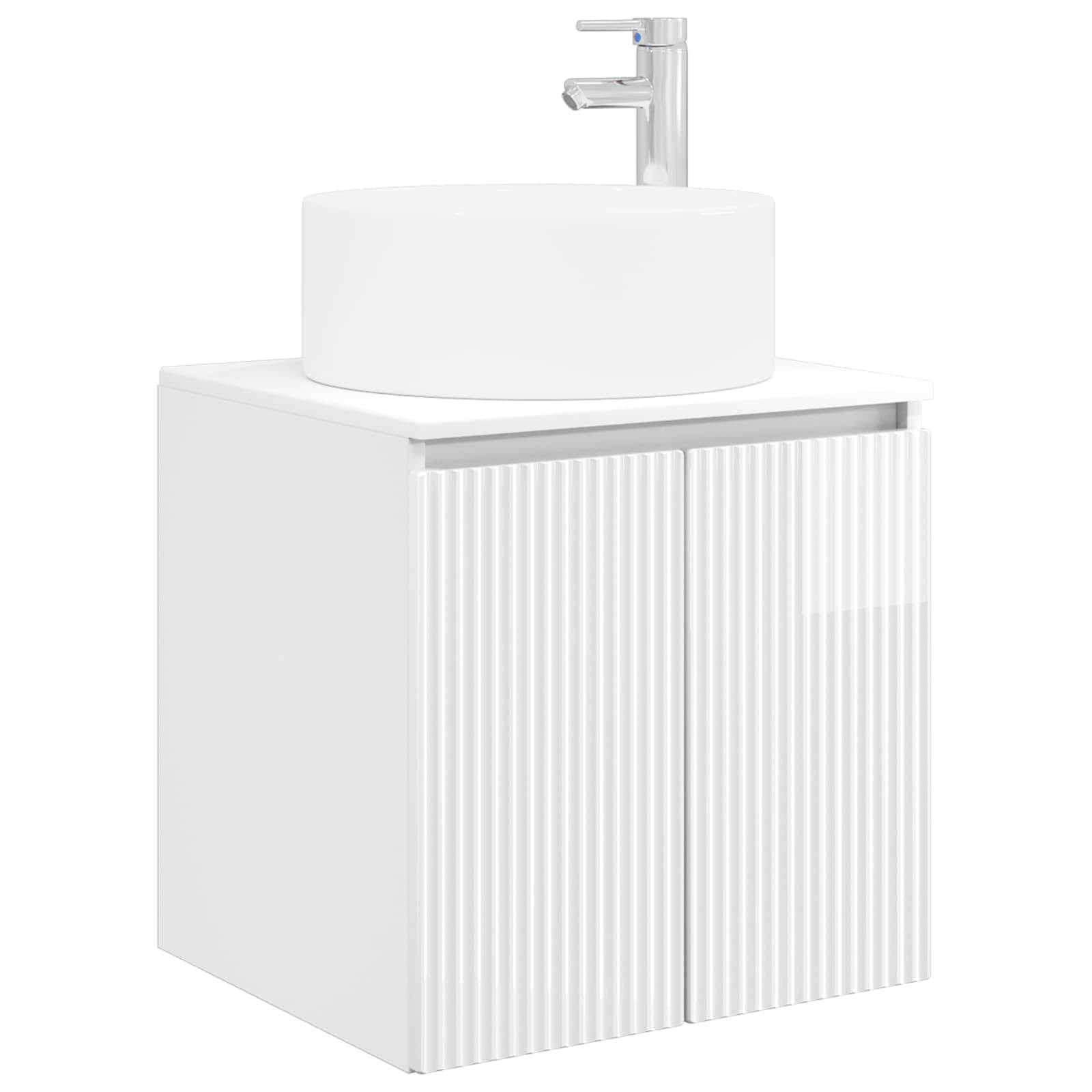 Juego de 3 armarios para baño, color blanco brillante