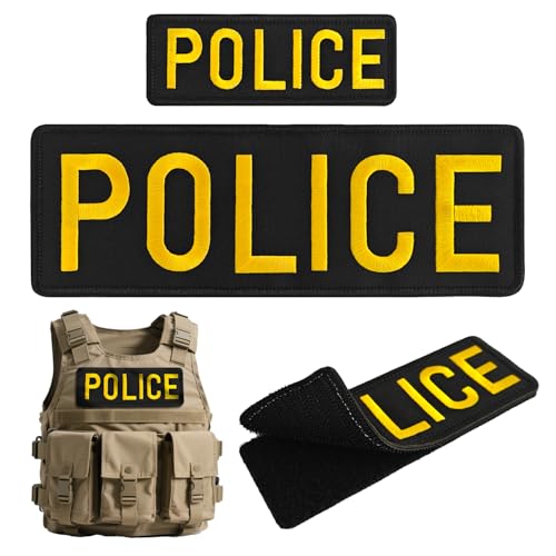Patch Tactical Embroidered Applique Hook & Loop Patch for Tactical Vest Uniform Jacket Caps 1 Large 1 Small Gold-PO