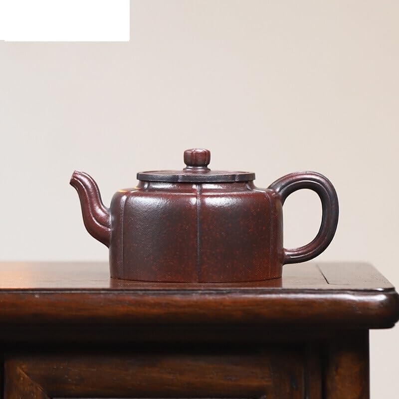 Tetera de arcilla morada artesanal con diseño elegante para té 7