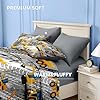 Nesker 5 Pcs Comforter Set Twin Size, Cartoon Yellow Vehicle Bedding for Kids Teen, Trucks Construction Bed Sheet with Pillowcase & Sham #5