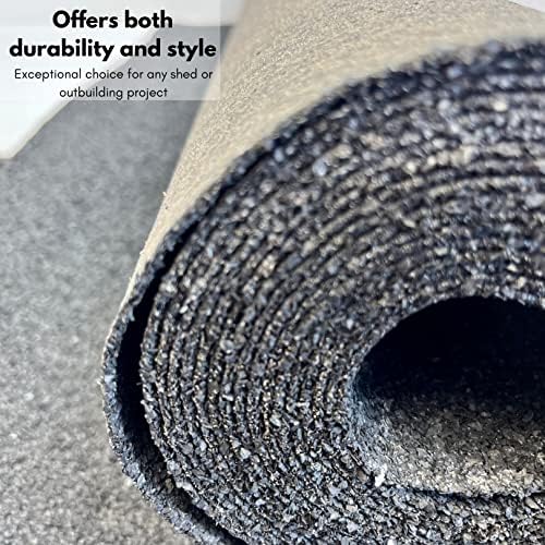 Black Polyester Shed Roofing Felt 16.4 x 3.2ft (5m x 1m) with 13mm Galvanized Roofing Nails Pack of 50 Included | Heavy Duty Premium 25 Year Life Expectancy Roof Felt