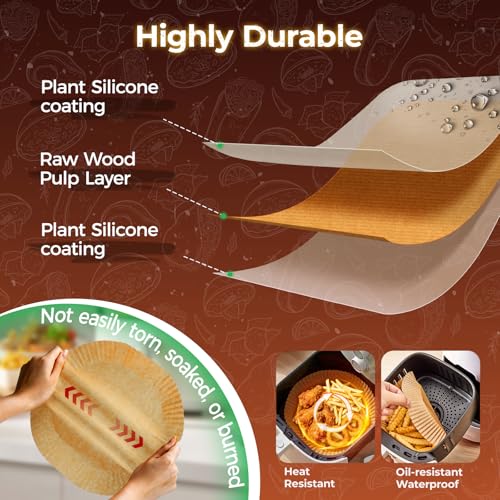 Image of Ctizne 420PCS Round Air Fryer Liners Disposable for Ninja, Gourmia