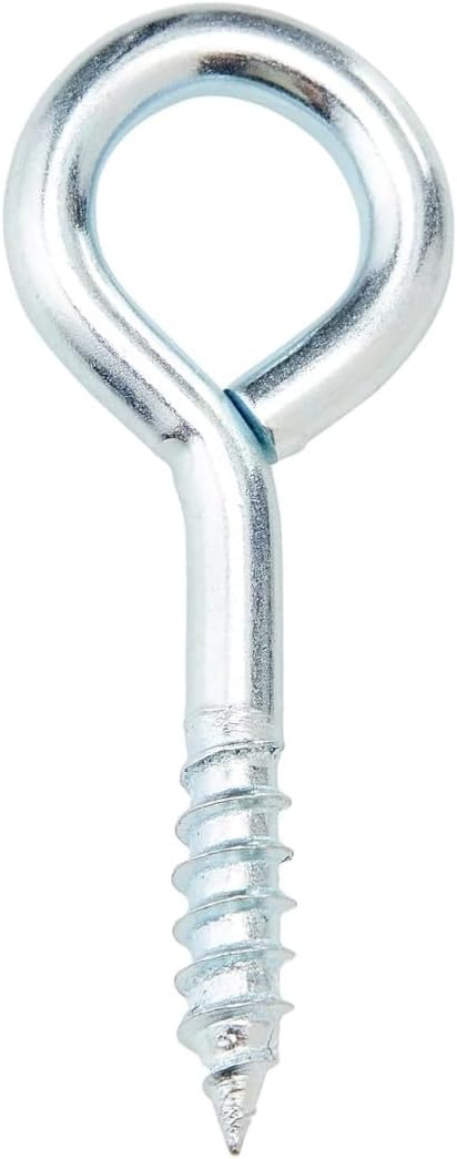 Merriway BH00319 (12 Pcs) Screw-In Vine Eye, 50 mm (2 inch) Zinc Plated - Pack of 12 Pieces | Bright zinc plated steel | Screw-in plant support eye | For trellis wires, walls, fences and garden timber