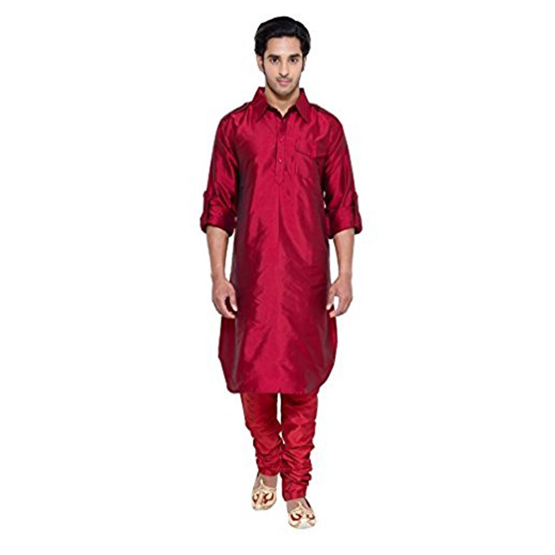 Pathani Kurta ropa tradicional india para hombre confeccionada en seda mezcla 4