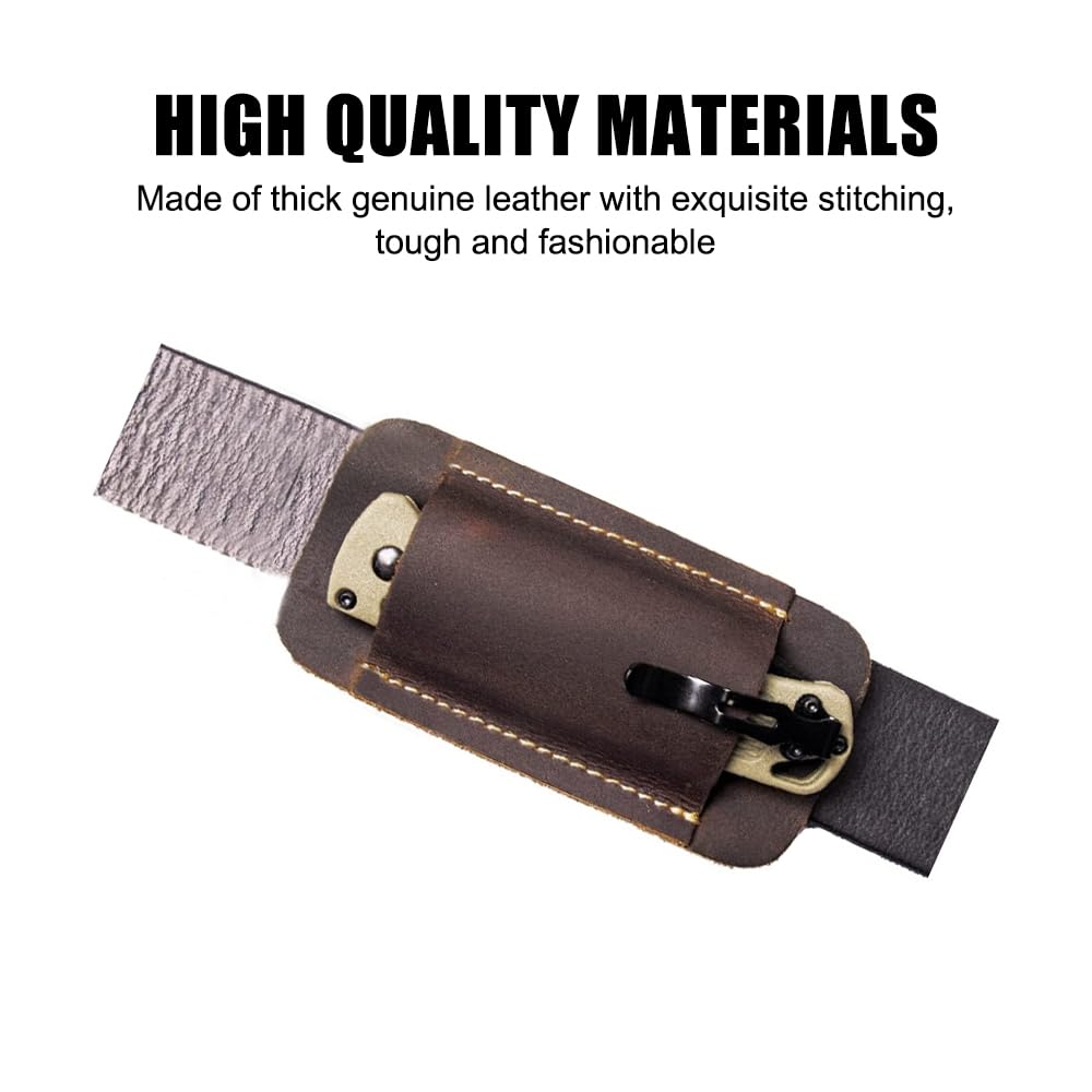 Funda de Cuero para Cuchillo, Soporte Plegable para Cuchillo de Bolsillo, Funda compacta para cinturón con Hoja de 5 Pulgadas