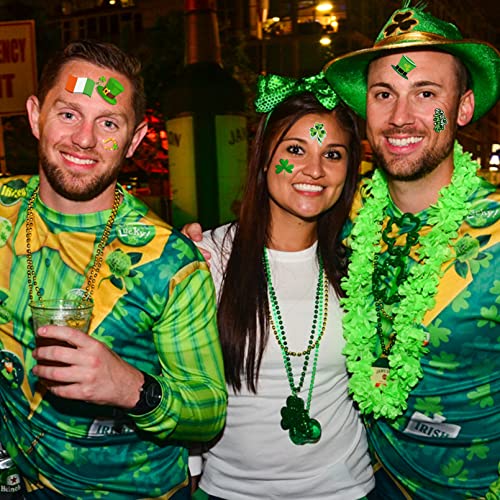Cuteliili St. Patrick's Day Temporary Tattoos For Face 100+Pcs,Party Favours Lucky Shamrock Tattoo Irish Flag Tattoo 12 Sheets #TOP5