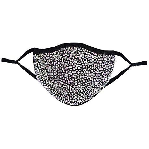 ROSAUI Sparkly Shinny Diamond Face Cover Bling Rhinestone Holiday Party Decorations Glitter Brilliant Elastic Bandanas Washable Adjustable Gifts For Her Women Mother Fashion Outdoor Dustproof Cover