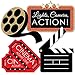 Big Dot of Happiness Red Carpet - Clapboard, Movie Tickets, Film Reel Decorations, DIY Film Night Party Essentials, Glamorous Red Carpet Decor - Set of 20