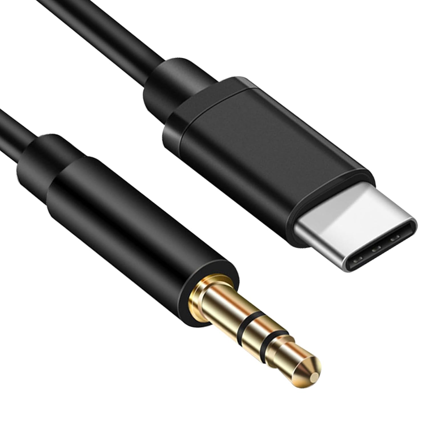 YFFSFDC USB-C to 3.5mm オーディオAUXジャックケーブル iPhone 15用AUXコード DAC搭載 高耐久 Type-C → 3.5mmヘッドホン・カーステレオ用コード iPhone 16 Plus / 15 Pro Max、Samsung Galaxy S23 / S22 / Note 20、Pixel 5 XL対応 (ブラック)