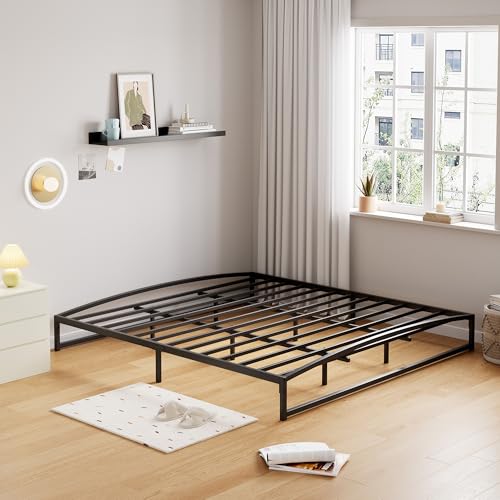 GarveeHome Bed Frame, 10 in King Size Metal Platform Bed Frame with Arch Design, Heavy Duty Bed Frame, Strong Bearing Capacity, No Box Spring Needed,