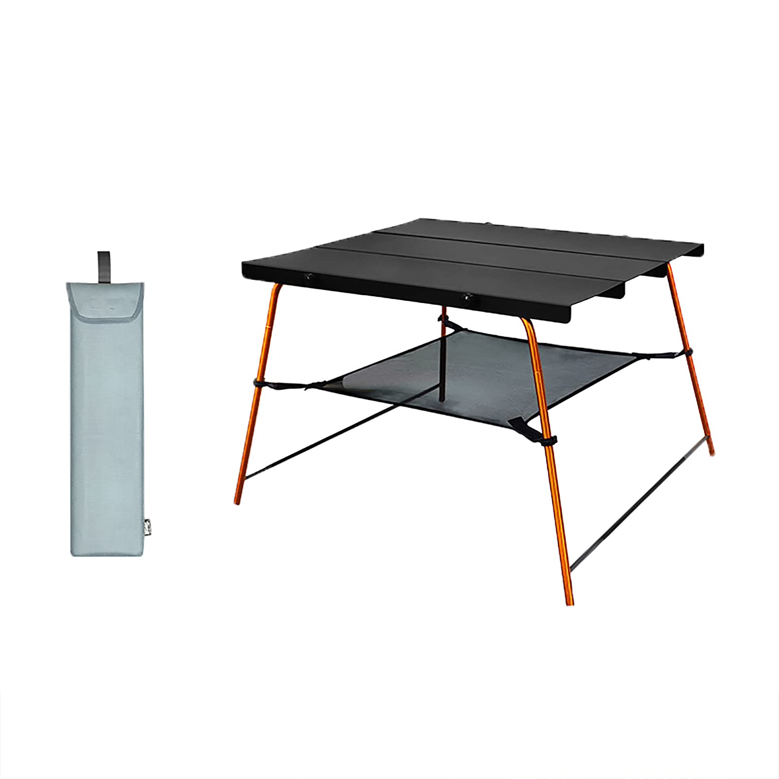 Table de camping pliante noire ultra légère portable de 15 kg max