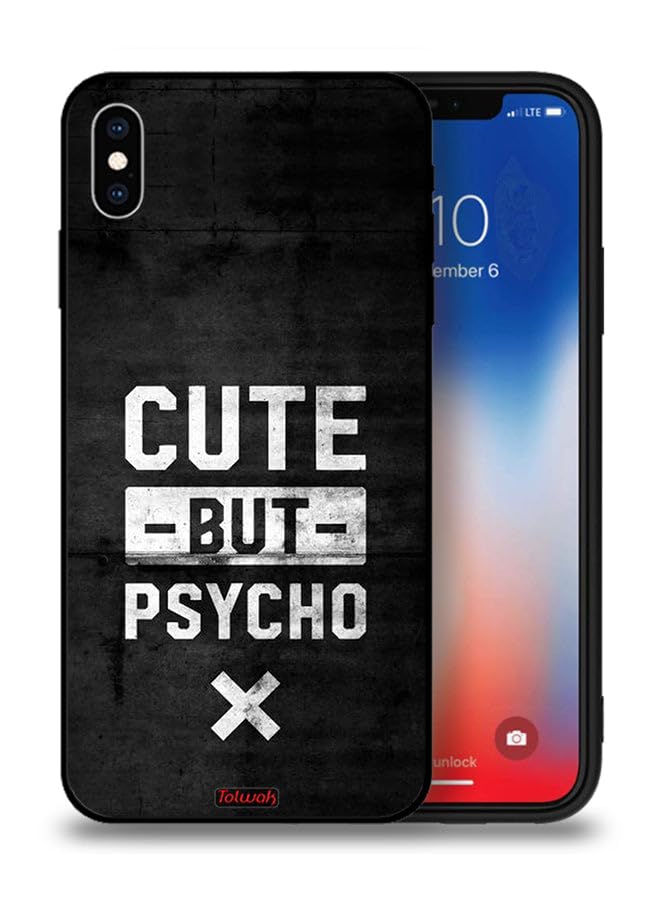 Tolwak Apple iPhone XS Protective Case Cute But Psycho
