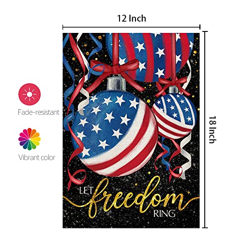 Crowned Beauty 4Th Of July Garden Flag Let Freedom Ring 12X18 Inch Double Sided American Flag Memorial Independence Day Outside Yard Patriotic Party Decoration Cf866-12 #TOP5