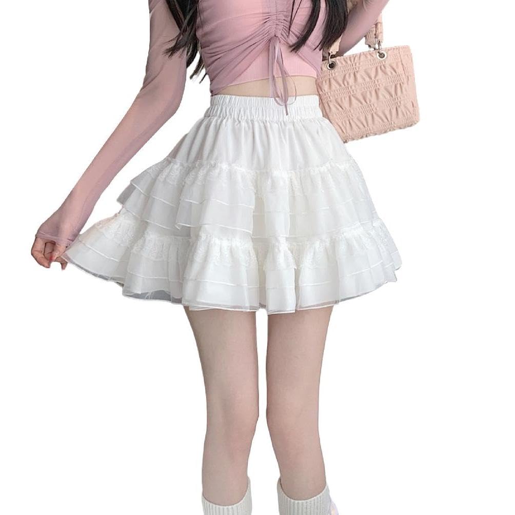 Amazon.co.jp: 優雅なハイウエスト A ライン白メッシュレース