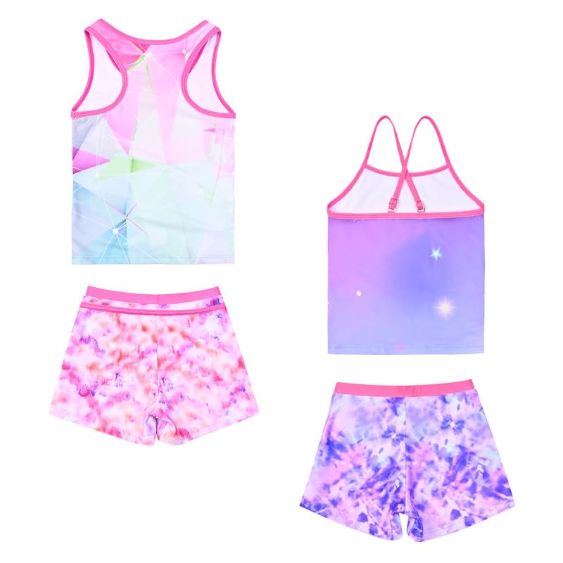 Jxstar 2-Pack Girls 2-Piece Swimsuits Bathing Suits Unicorn Mermaid Swimwear Tankini2