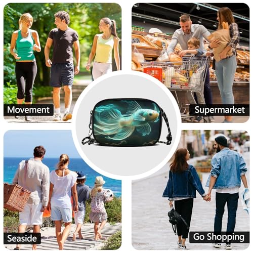 Small Crossbody Bags Fish Green Black for Women Cell Phone Purses Women's Shoulder Handbag Wallet Purse4