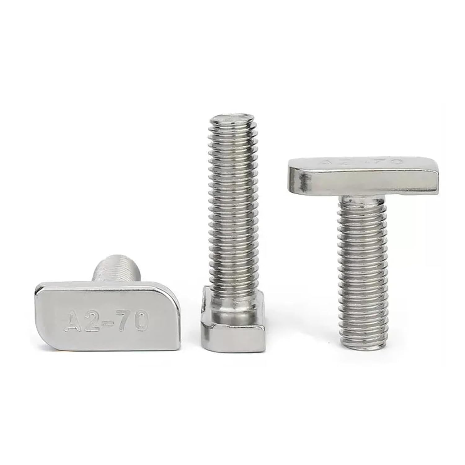 M8 M10 304 Stainless Steel T Shape Scews Bolts Aluminum Profile T Slot Square Head Bolts (Color : Silver, Size : M8x35mm 5pcs)