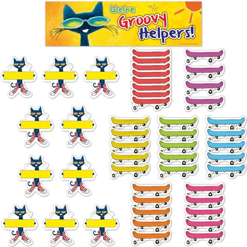 Edupress Groovy Classroom Jobs Mini Bulletin Board (Featuring Pete The Cat) Large