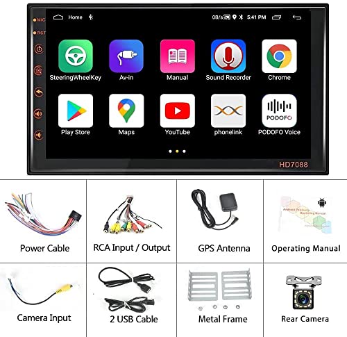 2G+16G Double Din Android 11 Stereo 7 Inch Touchscreen Radio Car In-Dash Navigation Gps Unit Bluetooth Car Radio With Backup Camera Mirror Link #TOP1
