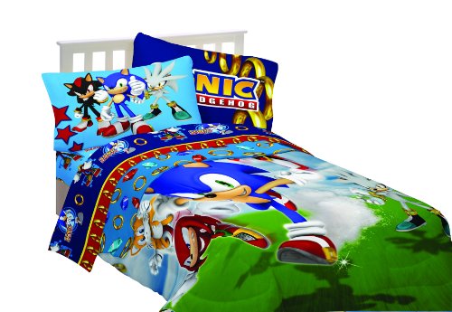 Sega Sonic The Hedgehog Sonic Speed 64 by 86-Inch Microfiber Comforter, Twin