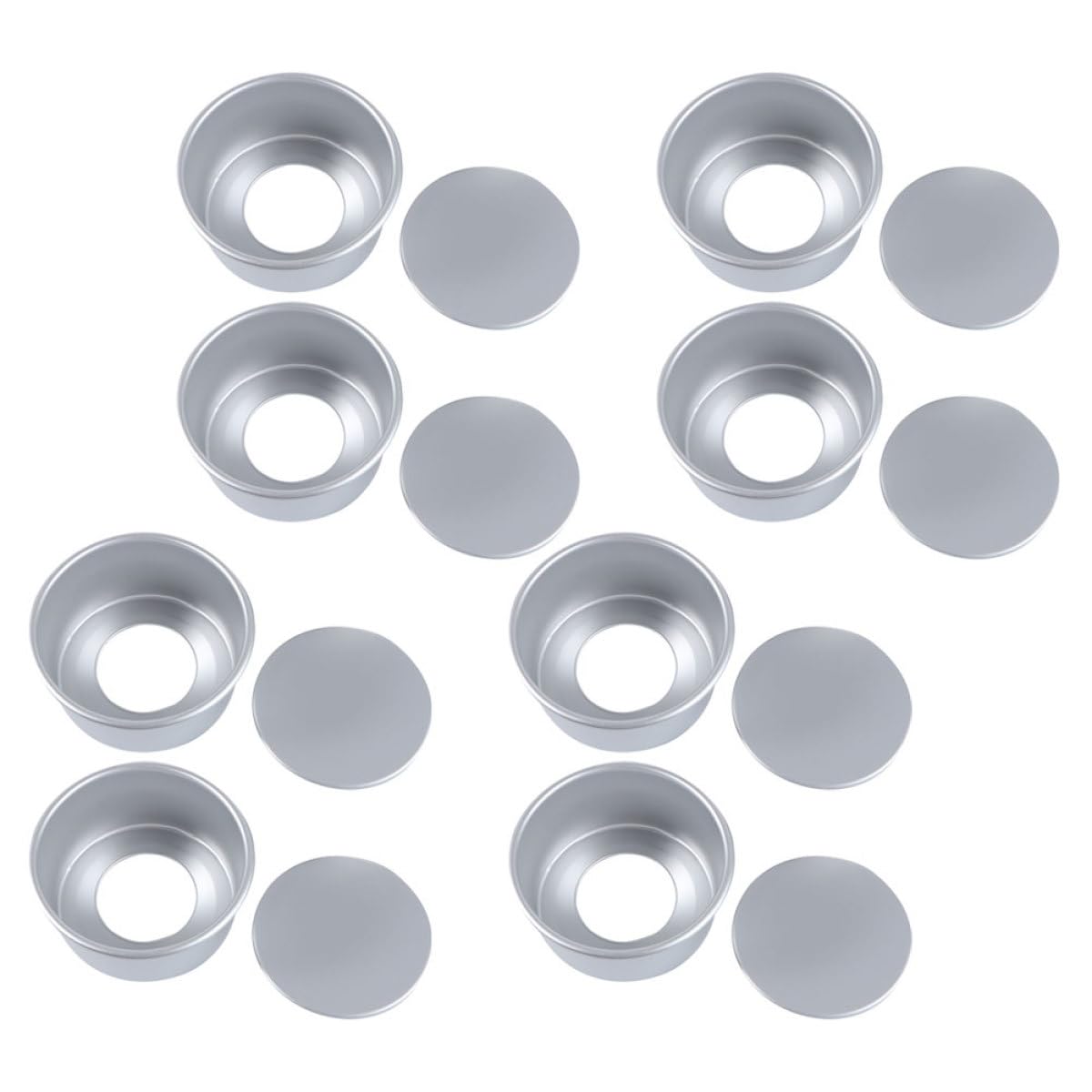 Garneck Juego de 8 Moldes Redondos para Bizcochos con Fondo Desmontable de Aleación de Aluminio Anodizado, Antiadherentes, Ideales para Pastelería y Repostería