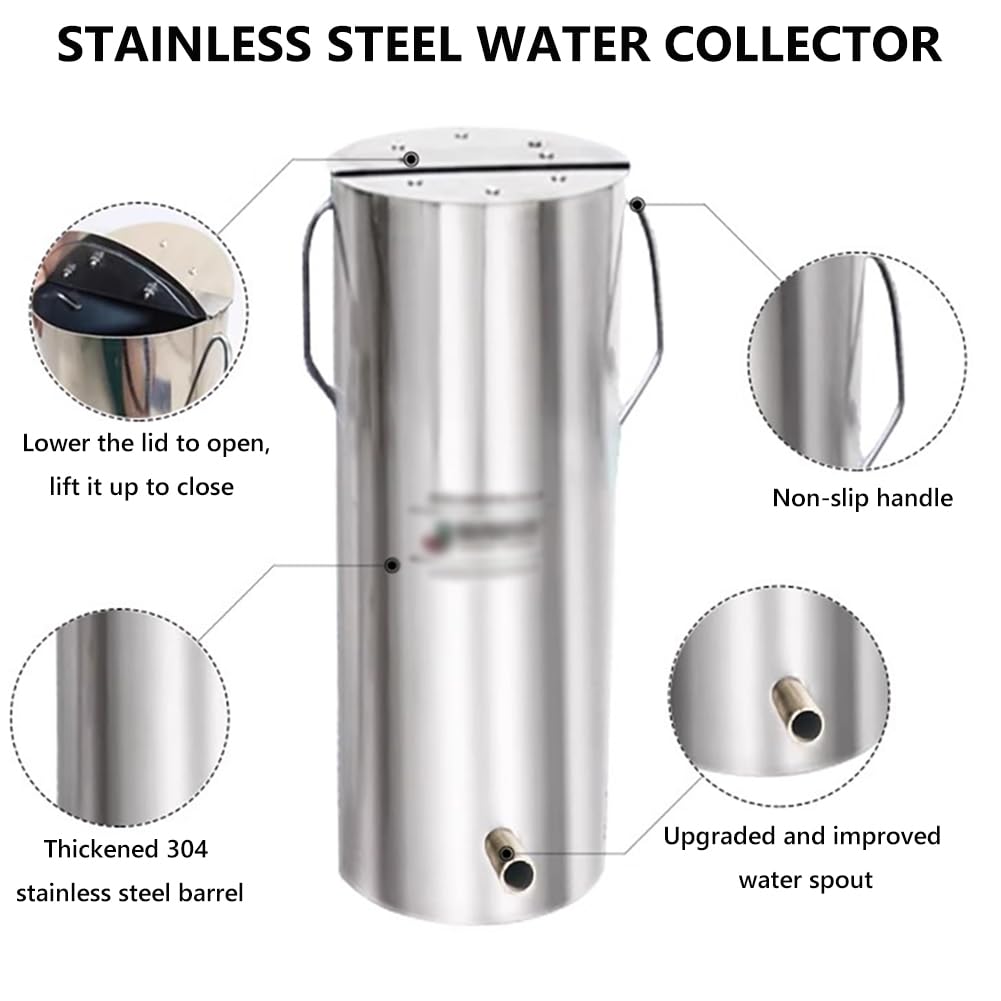 Stainless Steel Water Sampler,304 Thicken Stainless Steel Water Sampling Dipper System, Water Sample Collection in The Field Rivers Lakes Reservoirs,1.32gal/5l