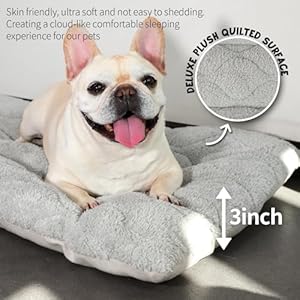 Furrybaby washable dog bed mat for large medium small dogs with removable cover  anti slip bottom soft fluffy dog crate pad mat cozy warm pet sleeping kennel pad 33 x 21 grey   cucciolini doodles
