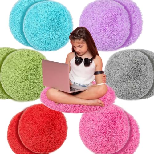 AMHSCOCA Kinderteppich Kreissitze 40 6 cm rund weich warm Bodenmatte für Klassenzimmer Zuhause Schule Geschichte Gruppenaktivität Lernen Spielbereiche (12)